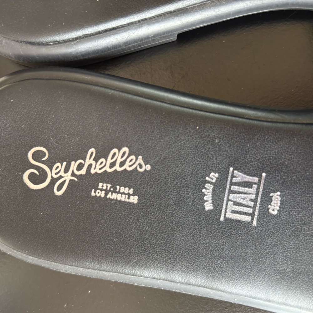 Seychelles Tulum Black Chain Leather Slide Sandals Shoes Size 9.5 - Picture 7 of 13